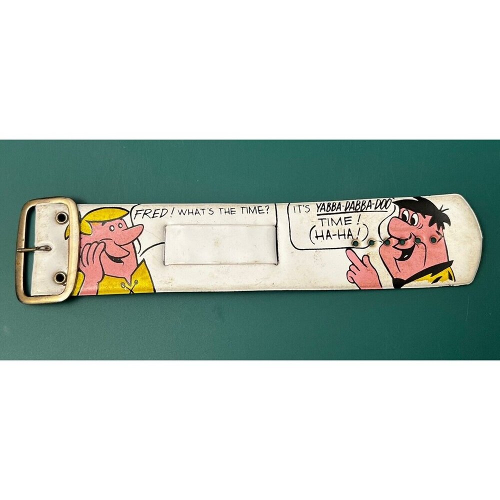 Vintage The Flintstones 1974 Hanna Barbera White Character Watch Band Vogue C37